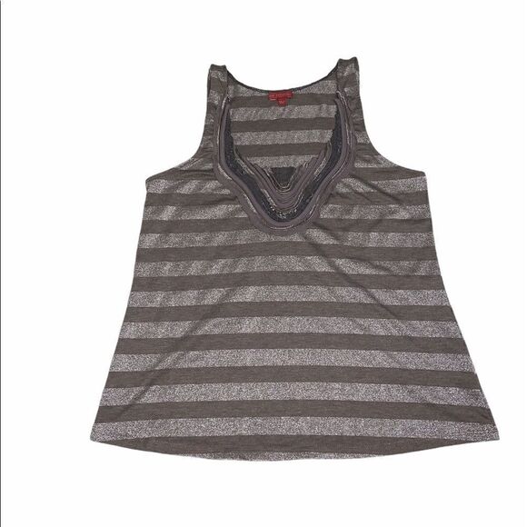 🚨 Anthropologie One September Sleeveless Stripes Top - Picture 3 of 7